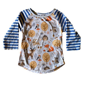 Long sleeve forest critters top Size 12-18m